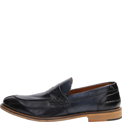 Studio mode shoes man moccasin cow suede navy 1319