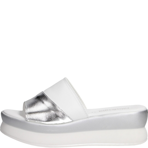 Nila&nila zapato mujer sandalo bianco/argento am3084