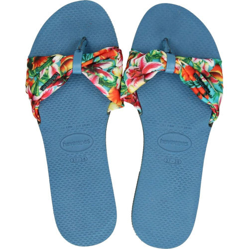 Havaianas shoes woman flip flops 0057 blue you saint tropez