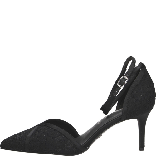 Tamaris chaussure femme decollete' 014 black macrame` 24414