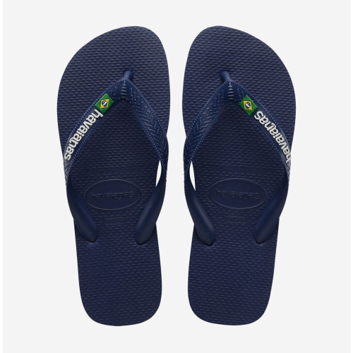 Havaianas shoes man flip flops 0555 navy blue brasil logo