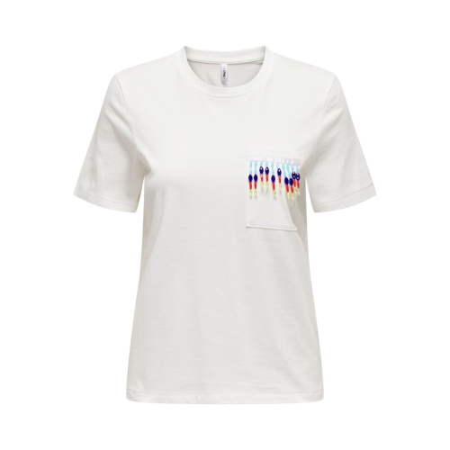 Only abbigliamento donna t-shirt cloud dancer 15315348