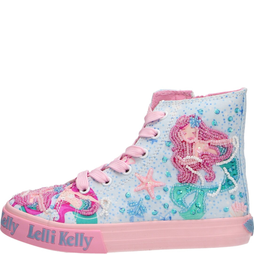 Lelli kelly chaussure enfant baskets bf02 celeste unicorn mid lked3489