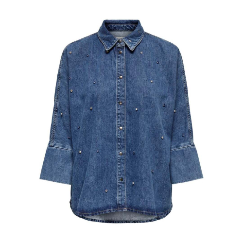 Only abbigliamento donna camicia medium blue denim 15307936