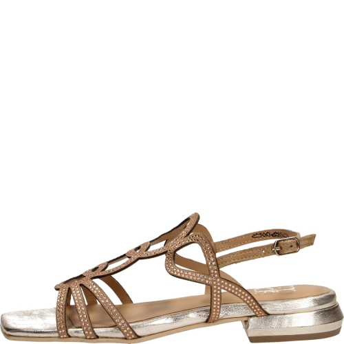 Mode shoes woman sandals suede capri beige 221103