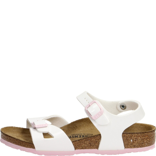 Birkenstock shoes child sandal rio white/rosa birko flor s 1017924