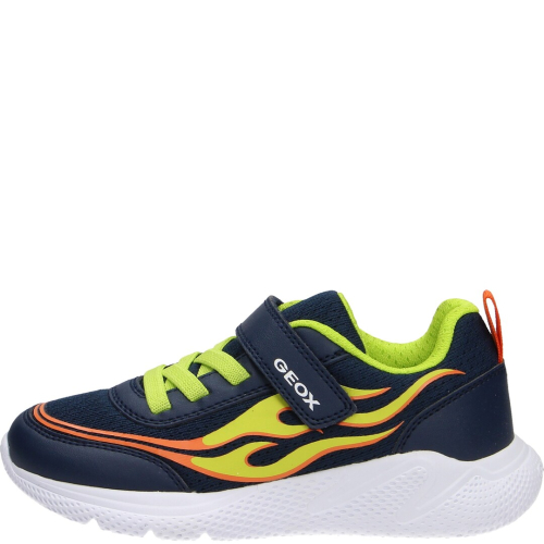 Geox scarpa bambino sneakers c0749 navy/lime j45gbb