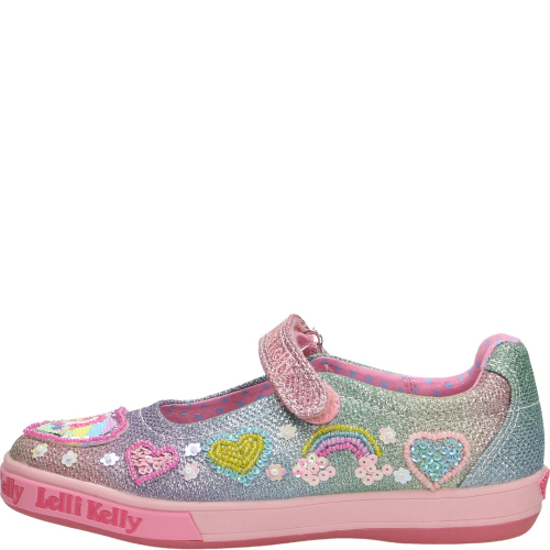 Lelli kelly chaussure enfant plats glitter multi unicorn rainbow 2035