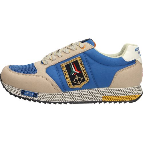 Aeronautica militare scarpa uomo sneaker 0 beige/blu chiaro sc213ct2954
